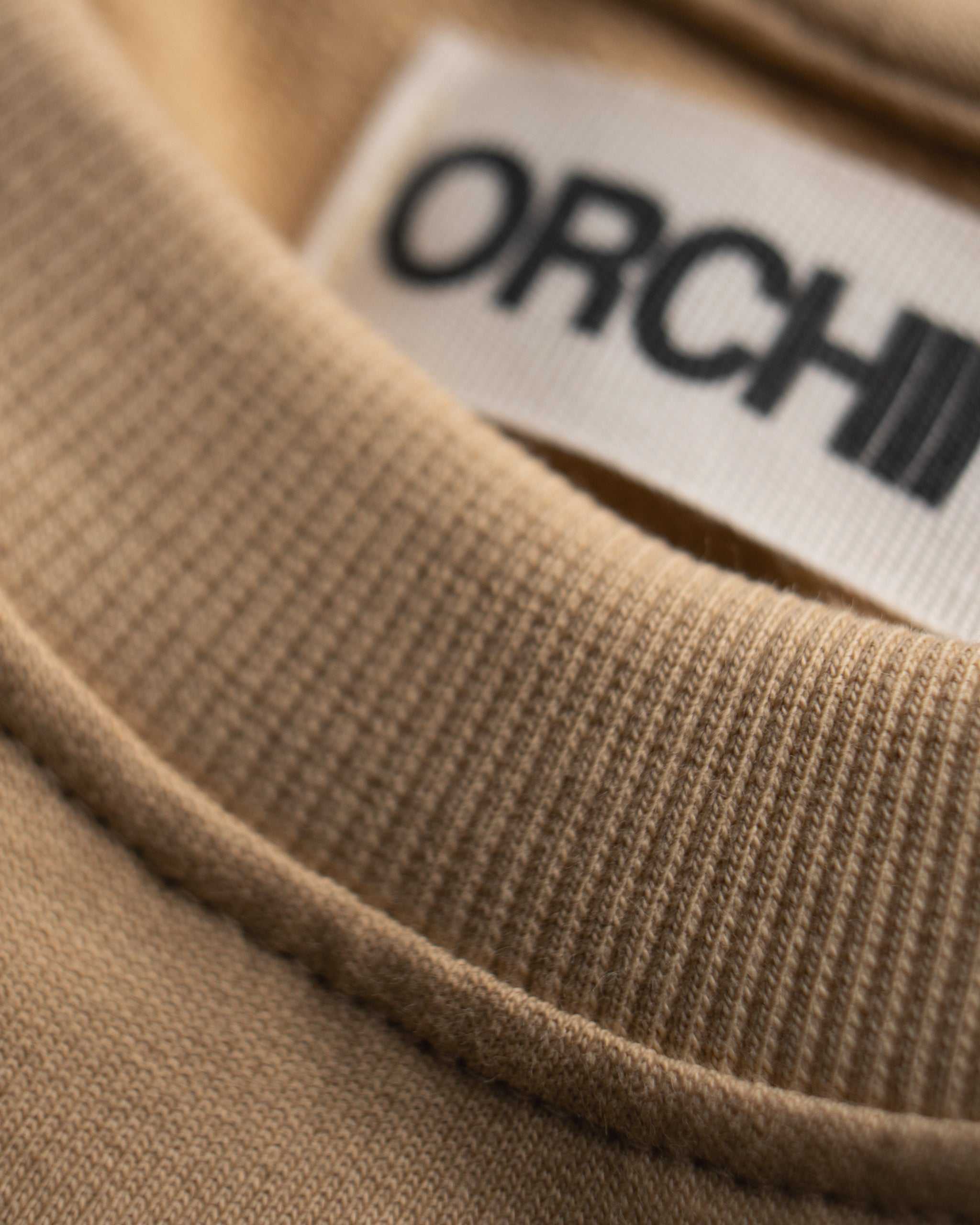 Oversized Cotton Basics Beige oversized cotton t-shirt with relaxed fit and subtle embroidery on edge