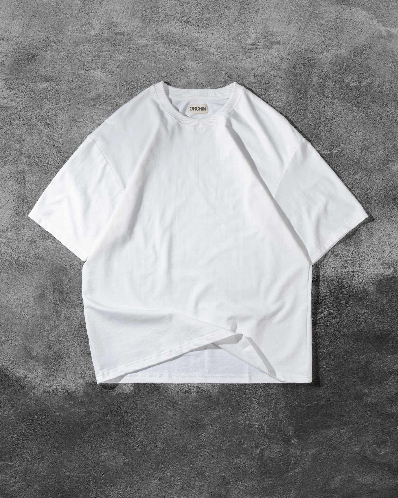 Oversized Cotton Basics off-white relaxed fit cotton terry t-shirt on gray background