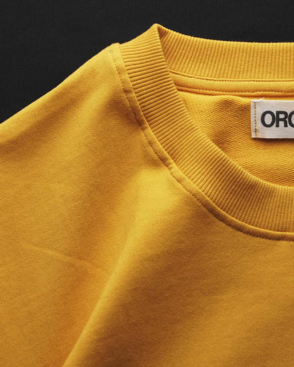 Oversized cotton basics mustard yellow t-shirt with relaxed fit and soft bio-washed fabric